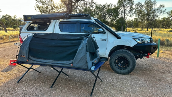 Simple camping 
with a swag